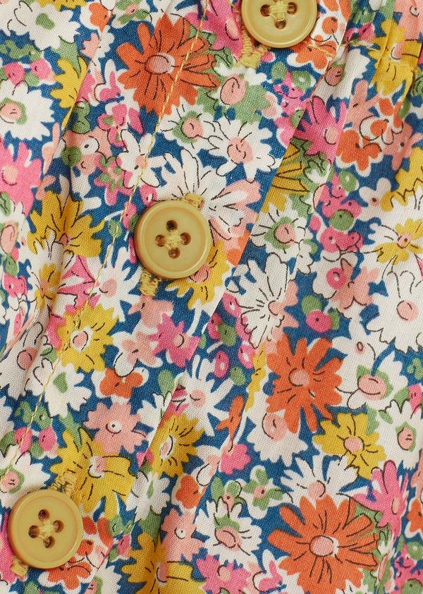 Caramel WILLA GIRL'S COTTON CROP TOP - LIBERTY PRINT