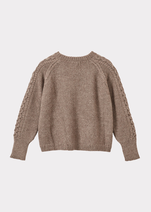 Caramel WOMAN ARAN JUMPER - CHARCOAL