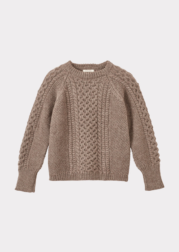caramel WOMAN ARAN JUMPER - CHARCOAL