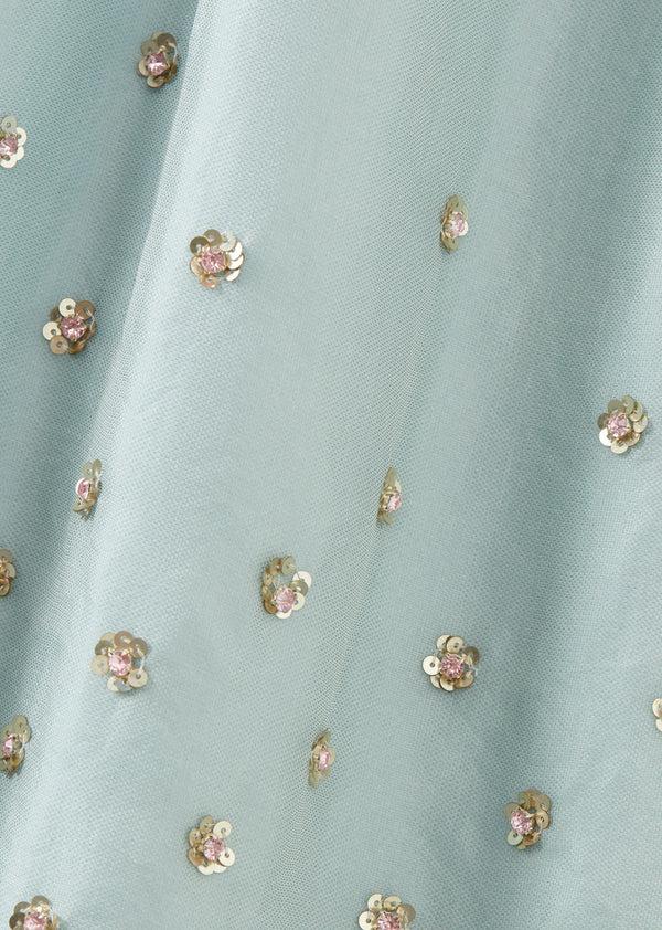 Caramel WOMAN BEADED SKIRT - AQUA