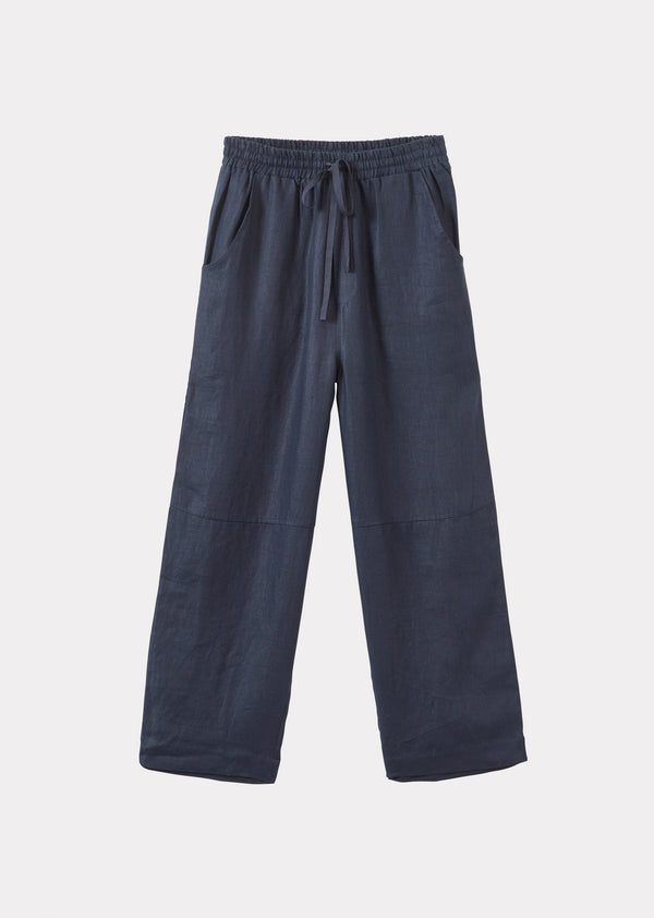 caramel WOMAN CAPER TROUSER - NAVY