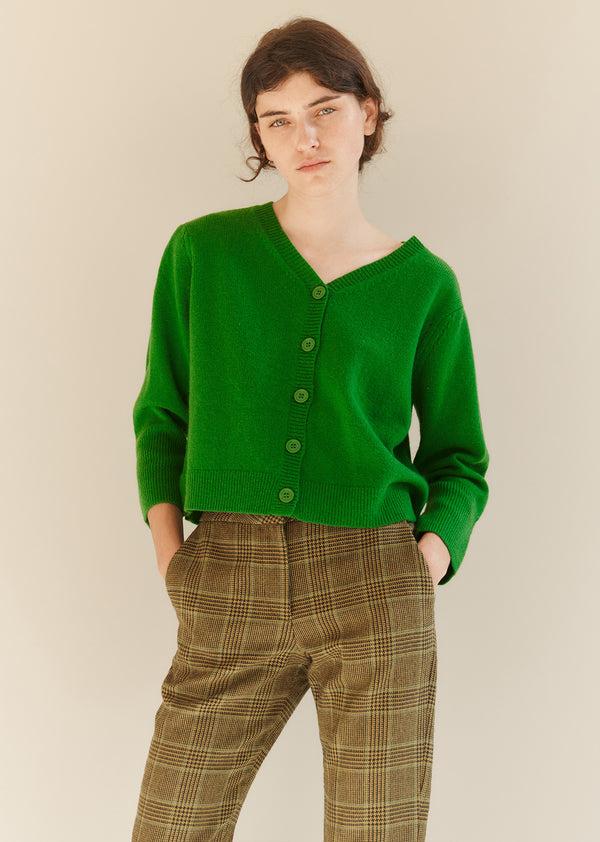 Caramel WOMAN CARDIGAN - FOREST GREEN