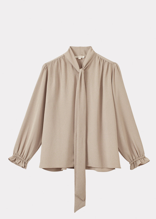 caramel WOMAN FOLSOM BLOUSE - SAND