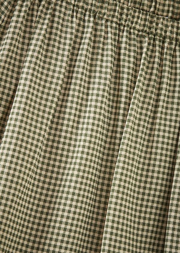 Caramel WOMAN FRILL SKIRT - GREEN GINGHAM MICROCHECK