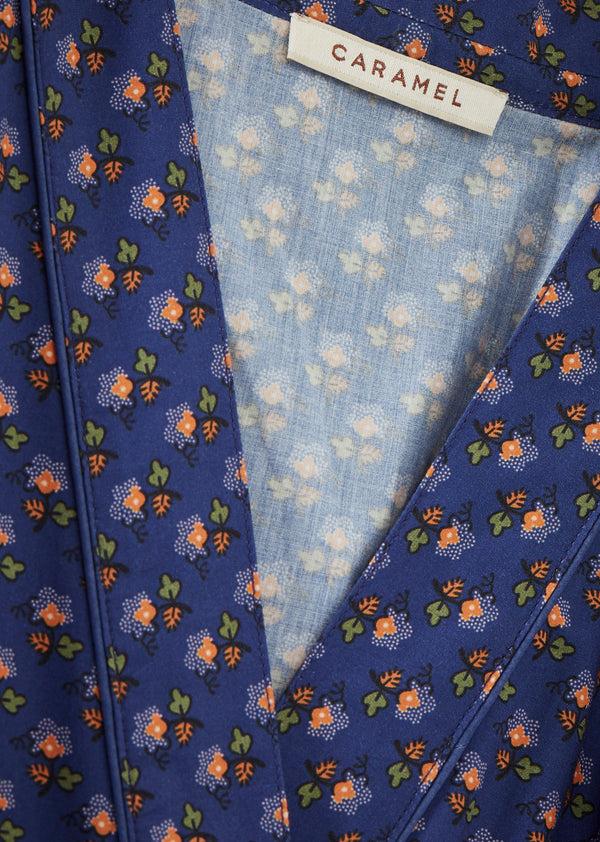 Caramel WOMAN NIGHT ROBE - NAVY POSY PRINT
