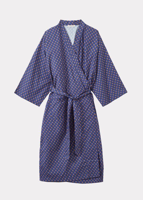 caramel WOMAN NIGHT ROBE - NAVY POSY PRINT