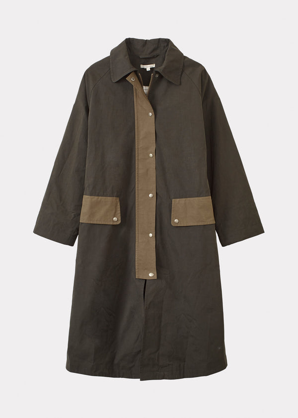 Caramel WOMAN OVERSIZED MAC - DARK PINE GREEN