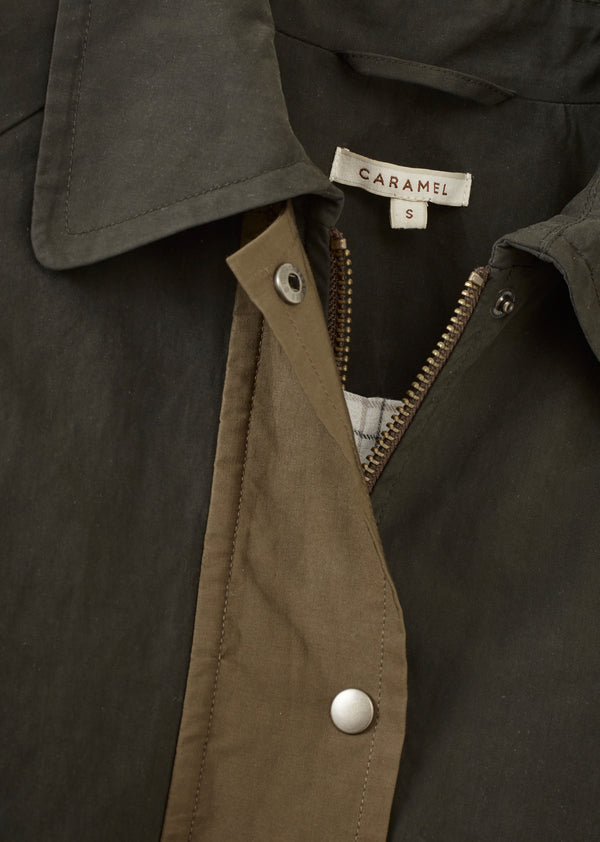 Caramel WOMAN OVERSIZED MAC - DARK PINE GREEN