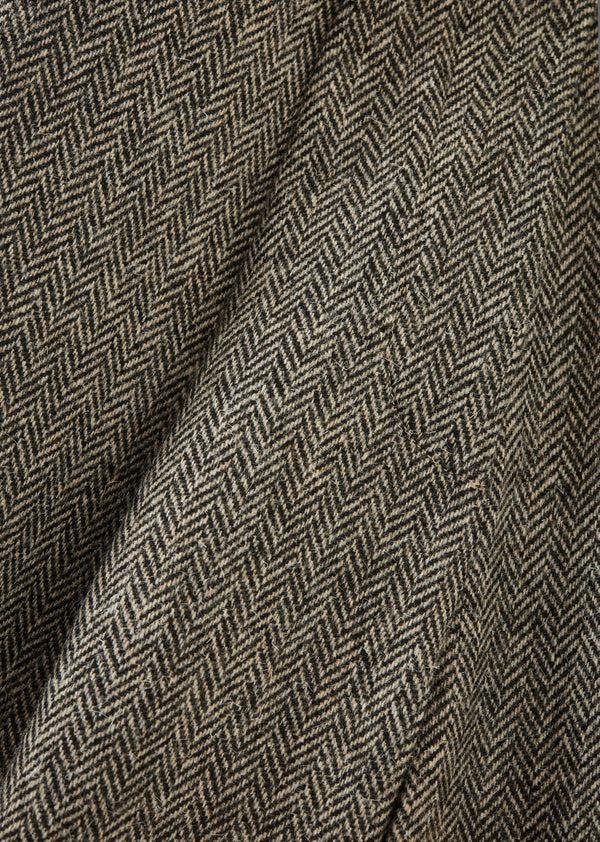 Caramel WOMAN PLEAT TROUSER - HERRINGBONE