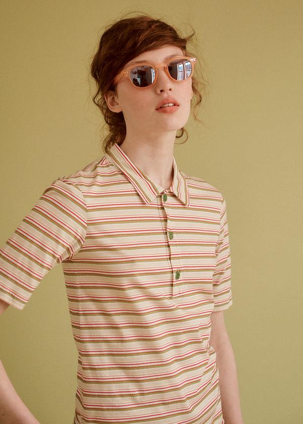 Caramel WOMAN POLO T-SHIRT - MULTI STRIPE