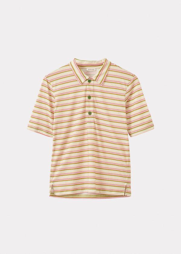 caramel WOMAN POLO T-SHIRT - MULTI STRIPE