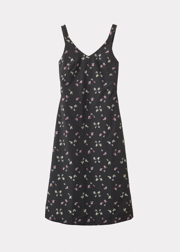 caramel WOMAN SCOOP DRESS - BLACK