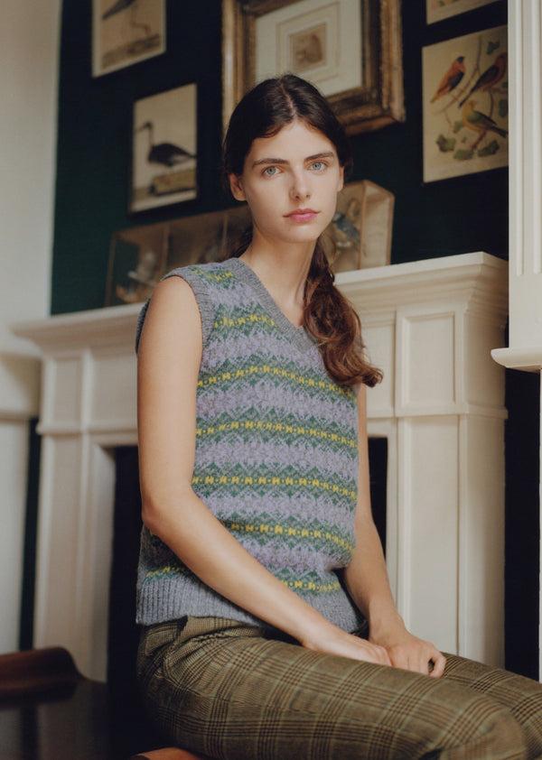 Caramel WOMAN V-NECK VEST - MULTI