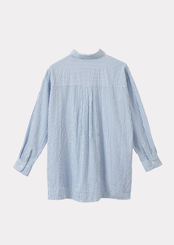 Caramel WOMEN'S A-LINE SHIRT - NAVY BLUE STRIPE