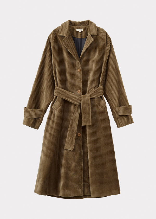 caramel WOMEN'S COTTON TRENCH COAT - KHAKI