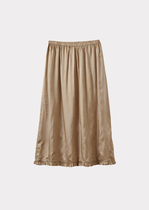 caramel WOMEN'S FRILL SKIRT - BEIGE
