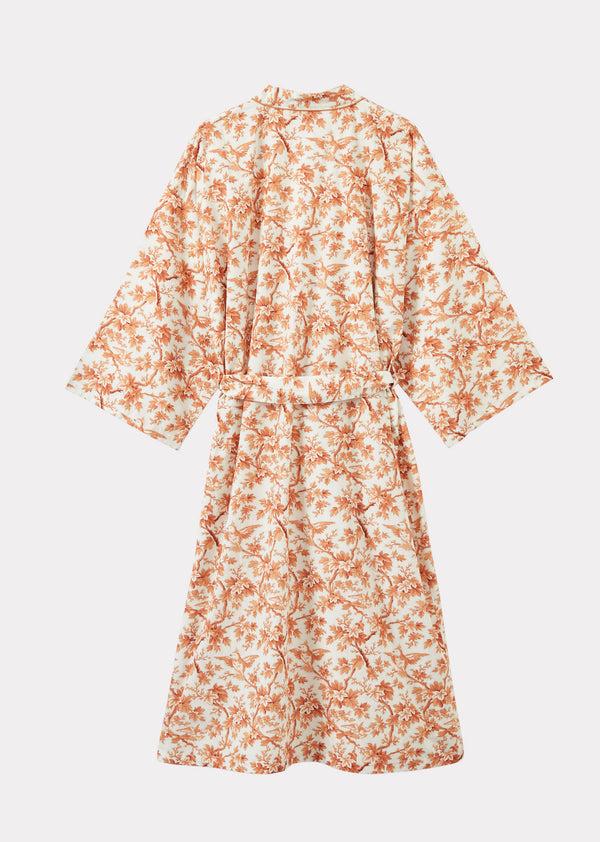 Caramel WOMEN'S NIGHT ROBE - ORANGE TREE TOP PRINT