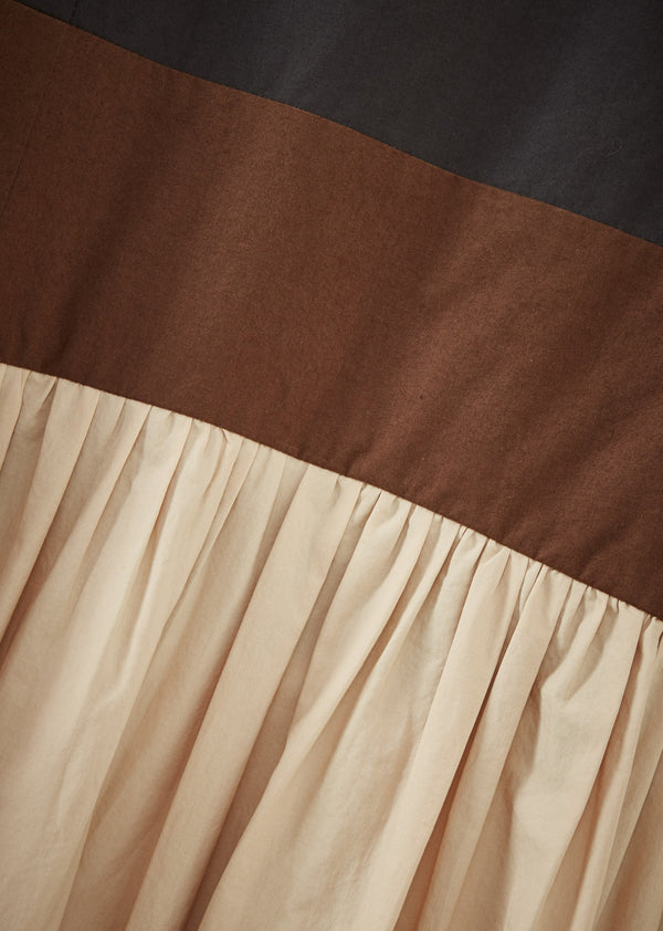 Caramel WOMEN'S PANELLED DRESS - BLACK/BROWN/BEIGE