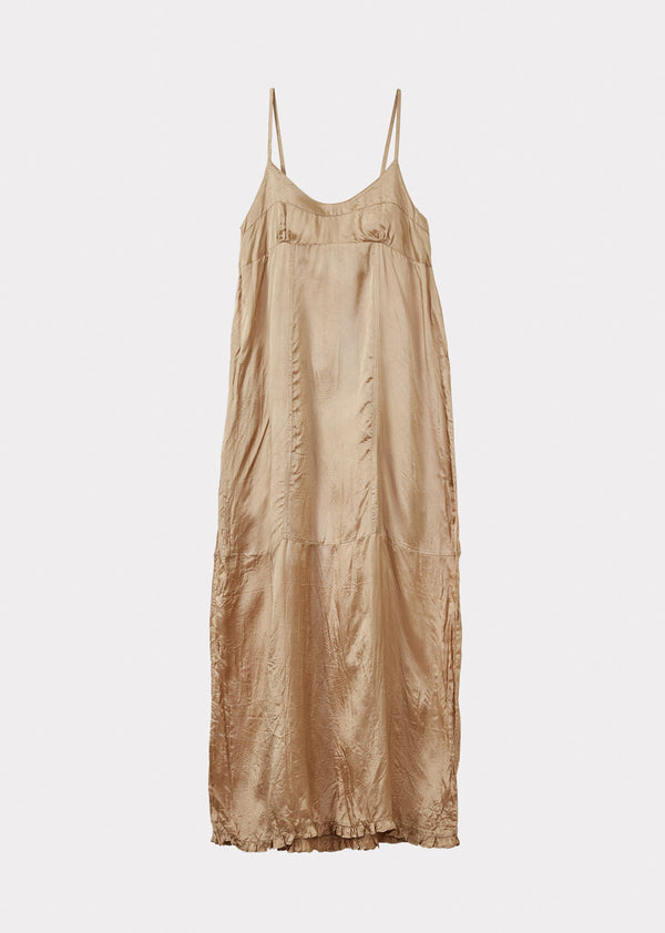 caramel WOMEN'S SLIP DRESS - BEIGE