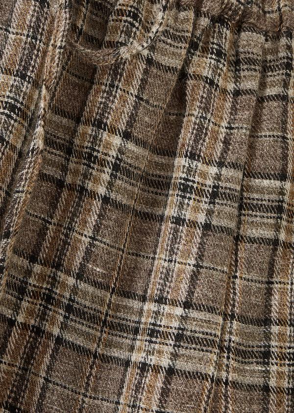 Caramel WOMEN'S TIE-DETAIL TROUSERS - BROWN / BLACK