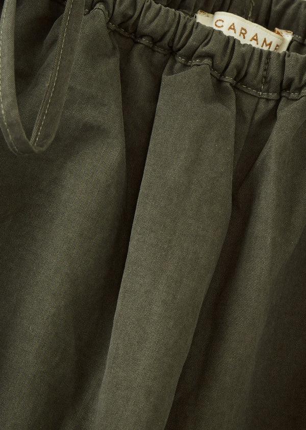 Caramel WOMEN'S TIE-DETAIL TROUSERS - KHAKI