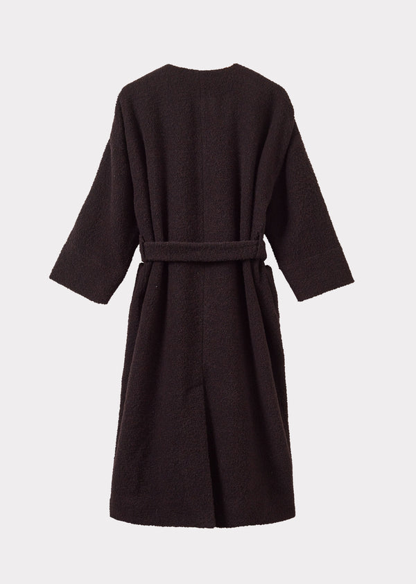 Caramel WOMEN'S WOOL BLANKET COAT - CHOCOLATE