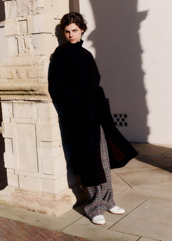 Caramel WOMEN'S WOOL BLANKET COAT - CHOCOLATE