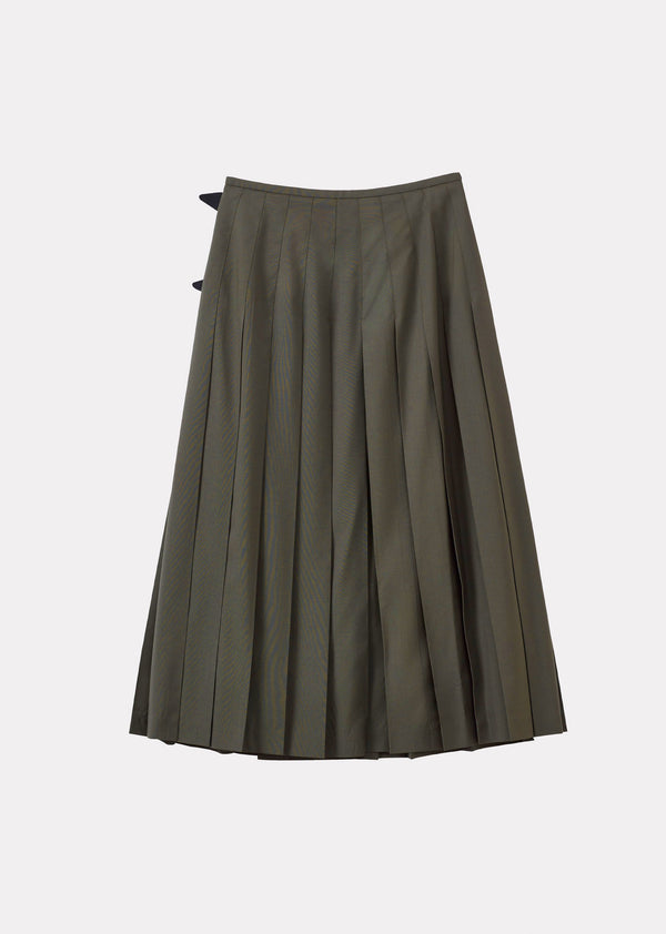 Caramel WOMEN'S WOOL KILT - GREEN