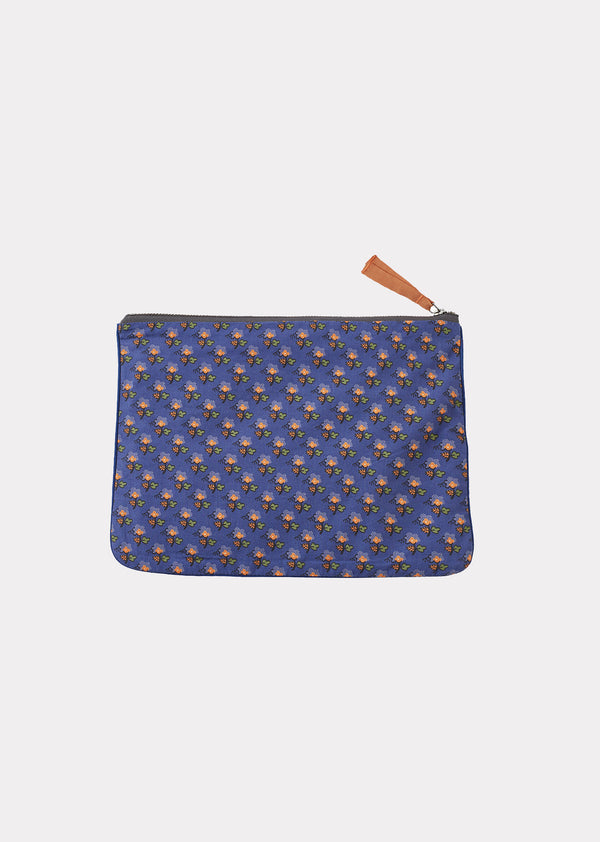 Caramel WOVEN POUCH 22X15CM - NAVY POSY PRINT
