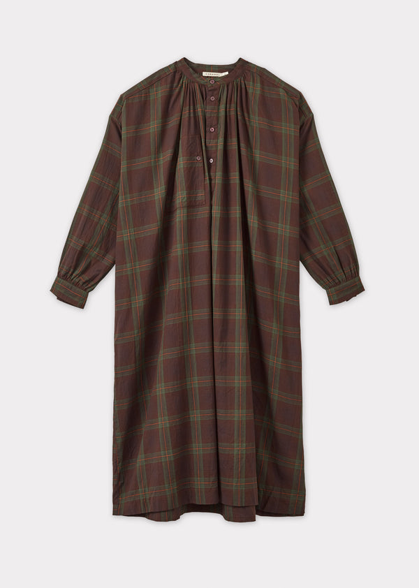 Caramel YEW WOMEN'S DRESS - BROWN/GREEN/TARTAN