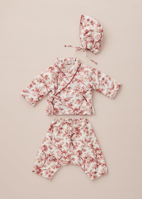 Caramel CASSIUS COTTON BABY SET - PINK TREE TOP PRINT