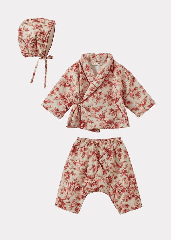 caramel CASSIUS COTTON BABY SET - PINK TREE TOP PRINT