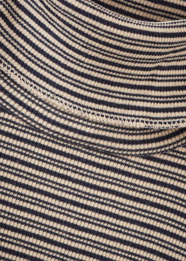 Caramel CLARO CHILDREN'S COTTON TURTLENECK - GREY / ECRU STRIPE