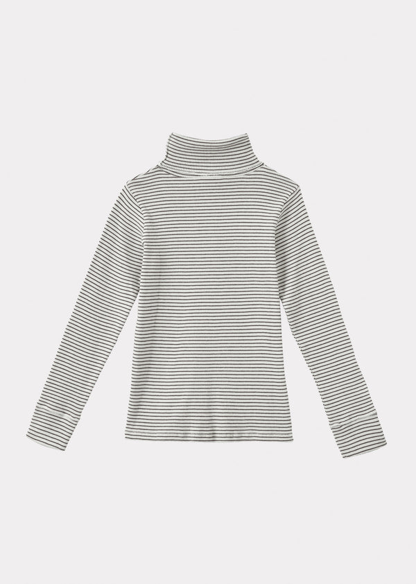 Caramel CLARO CHILDREN'S COTTON TURTLENECK - NAVY/CREAM