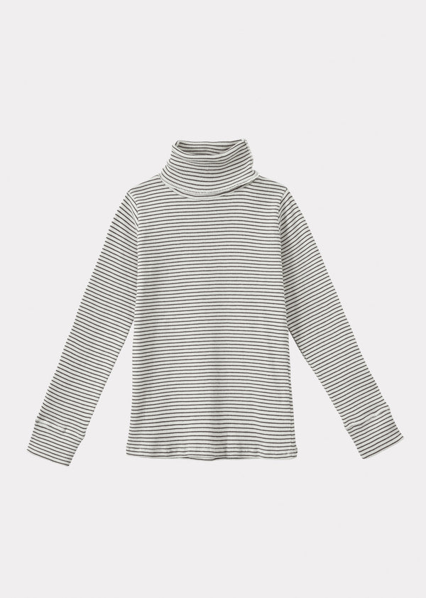 caramel CLARO CHILDREN'S COTTON TURTLENECK - NAVY/CREAM
