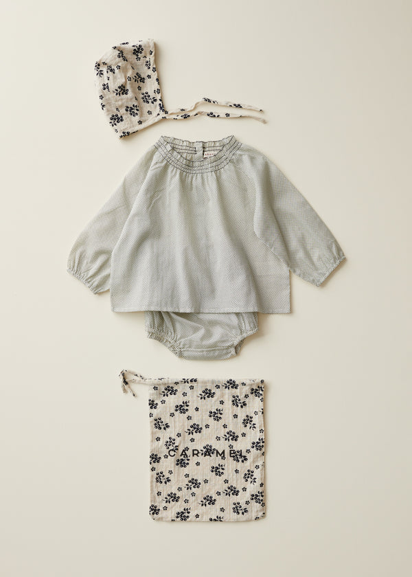 Caramel COSTMARY BABY COTTON BLOUSE - MINI WHITE POLKA DOT
