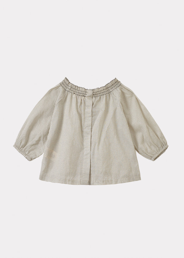 Caramel COSTMARY BABY COTTON BLOUSE - MINI WHITE POLKA DOT