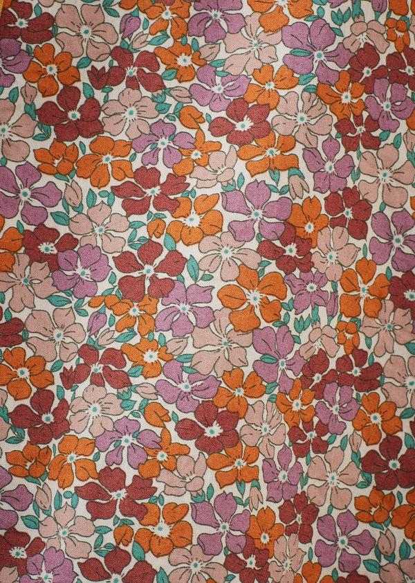 Caramel EDEN GIRL'S COTTON TANA LAWN DRESS - LIBERTY SADIE ROSE PRINT