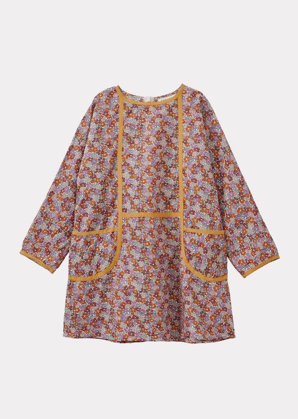 Caramel EDEN GIRL'S COTTON TANA LAWN DRESS - LIBERTY SADIE ROSE PRINT