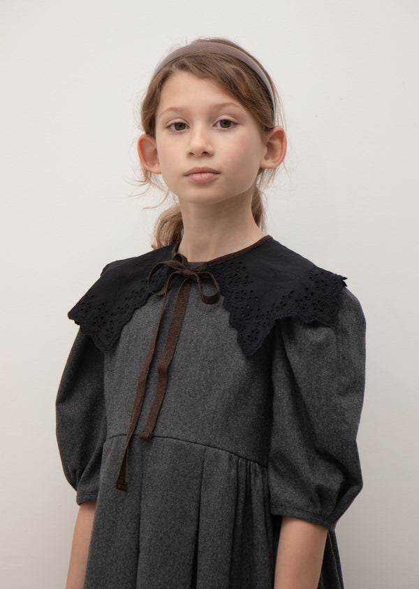 Caramel EMBROIDERED KIDS COLLAR - BLACK BRODERIE ANGLAISE