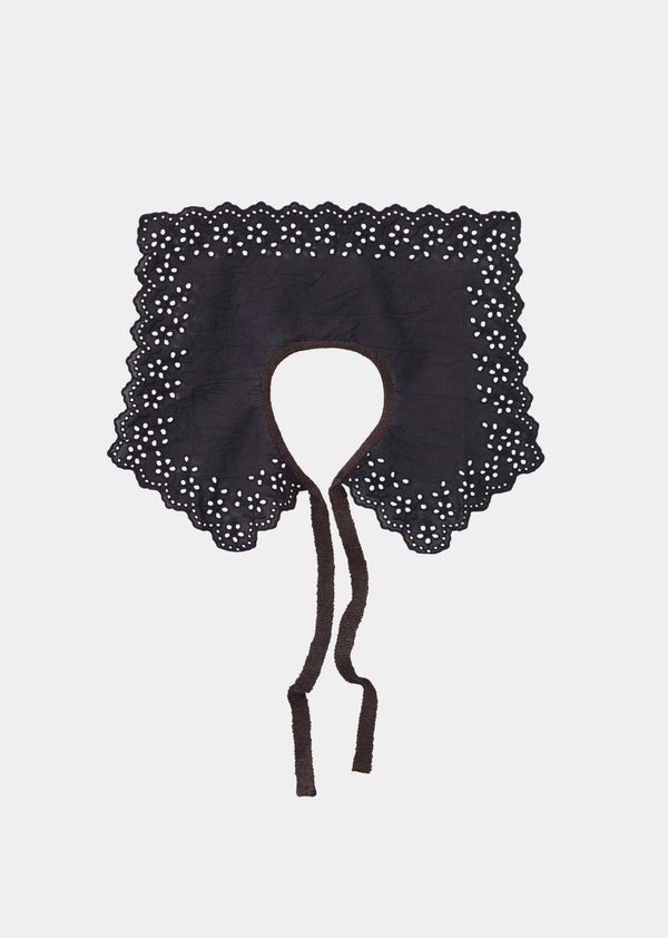 Caramel EMBROIDERED KIDS COLLAR - BLACK BRODERIE ANGLAISE