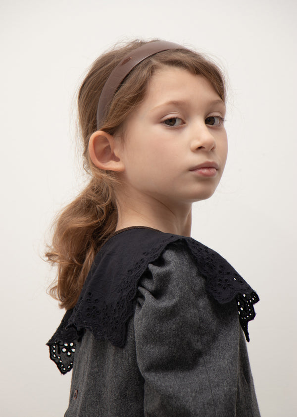 Caramel EMBROIDERED KIDS COLLAR - BLACK BRODERIE ANGLAISE