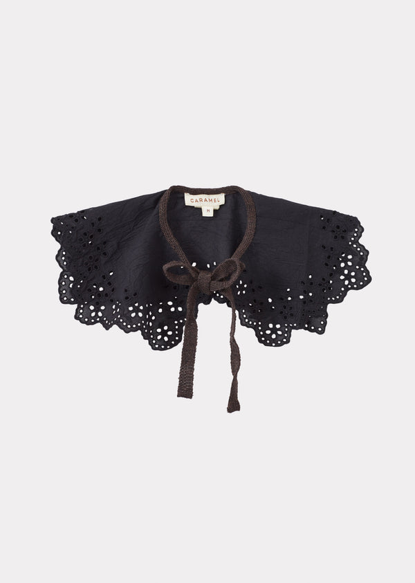 caramel EMBROIDERED KIDS COLLAR - BLACK BRODERIE ANGLAISE