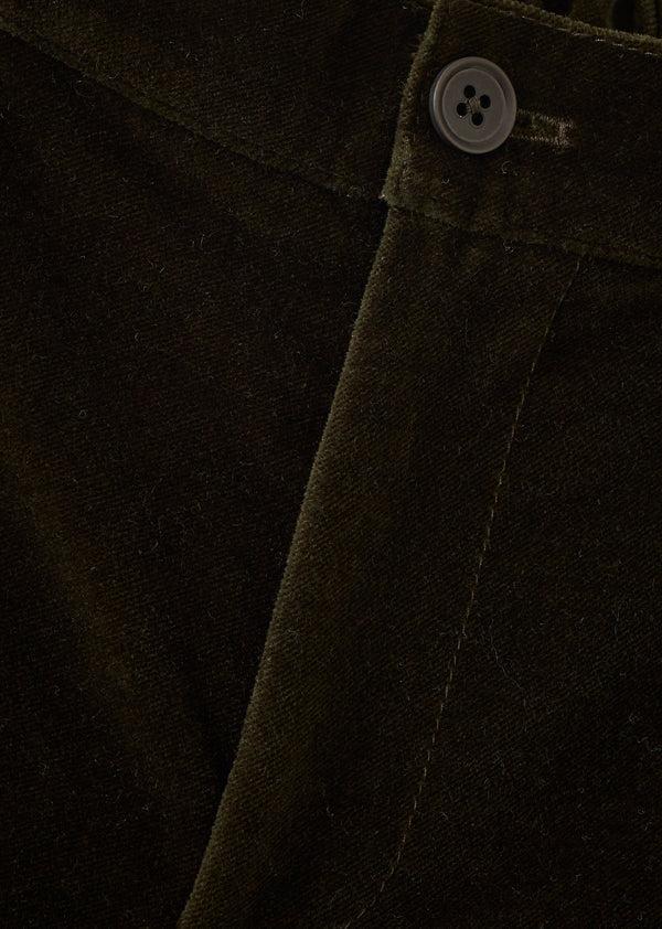 Caramel ERODIUM CHILDREN'S COTTON VELVET TROUSERS - FOREST GREEN