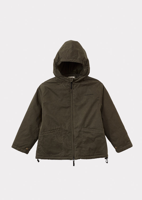 caramel FALCON CHILDREN'S HEAVY COTTON TWILL PUFFER JACKET - KHAKI