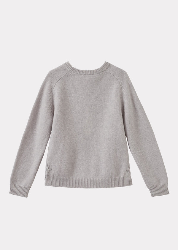 Caramel FENNEL CHILDREN'S CASHMERE JUMPER - PALE GREY