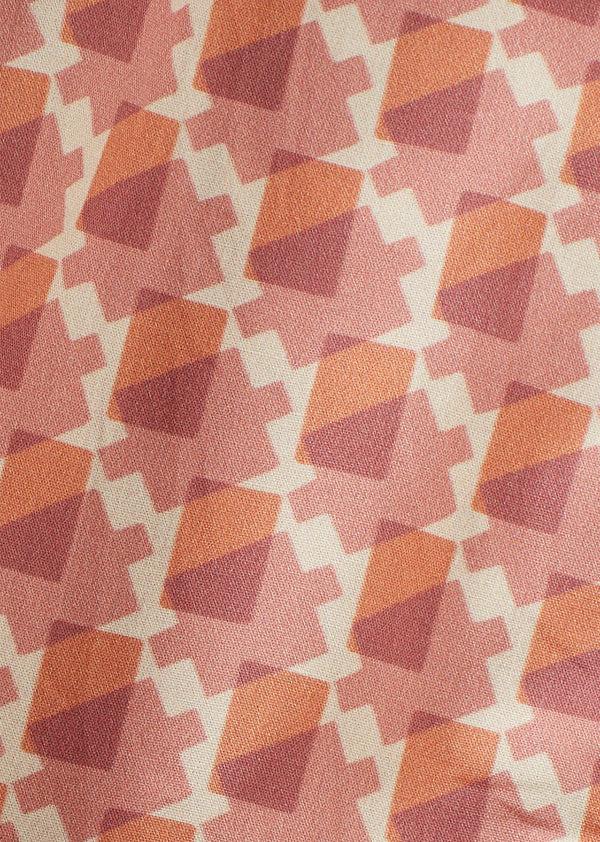 Caramel FLURY BABY COTTON POPLIN ROMPER - MAUVE GEO PRINT