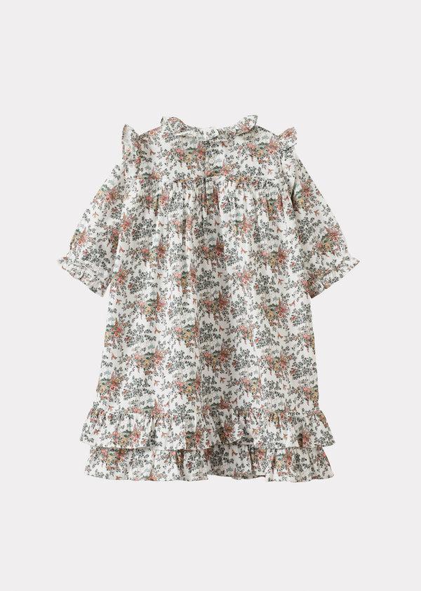 Caramel HELIOS CHILDREN'S COTTON DRESS - LIBERTY MINIATURE WONDERLAND