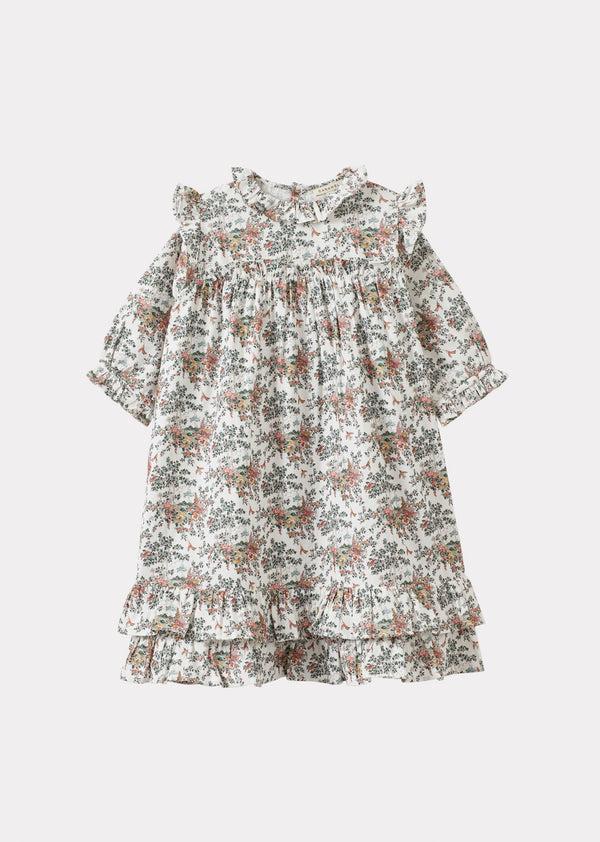 caramel HELIOS CHILDREN'S COTTON DRESS - LIBERTY MINIATURE WONDERLAND