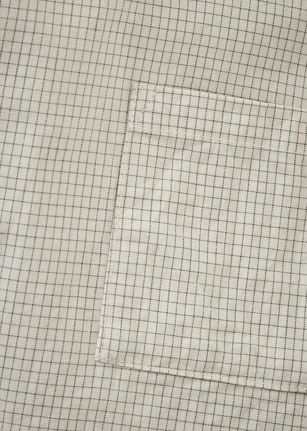 Caramel IBERA BABY GIRL'S COTTON DRESS - OFF-WHITE / BLACK MICRO-CHECK